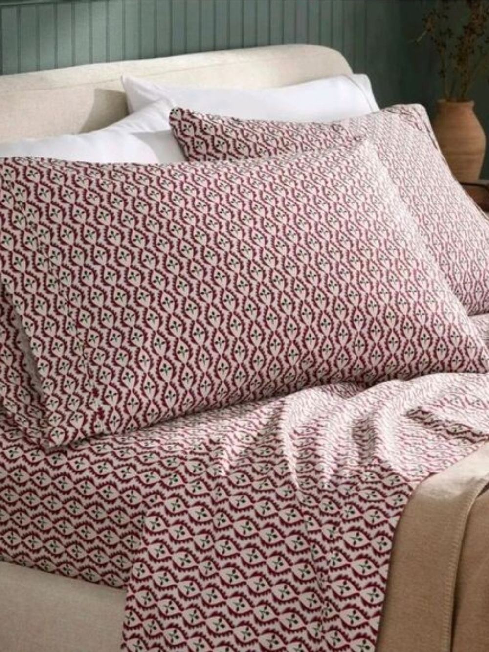 New Full 400 Thread Count Holiday Performance Sheet Set Leaf Threshold